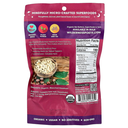 Wilderness Poets Organic Whole Blanched Hazelnuts 226 g - view 2