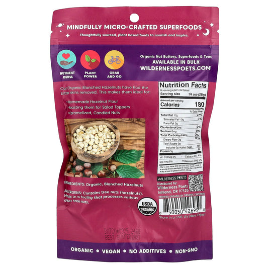 Wilderness Poets Organic Whole Blanched Hazelnuts 226 g - view 2