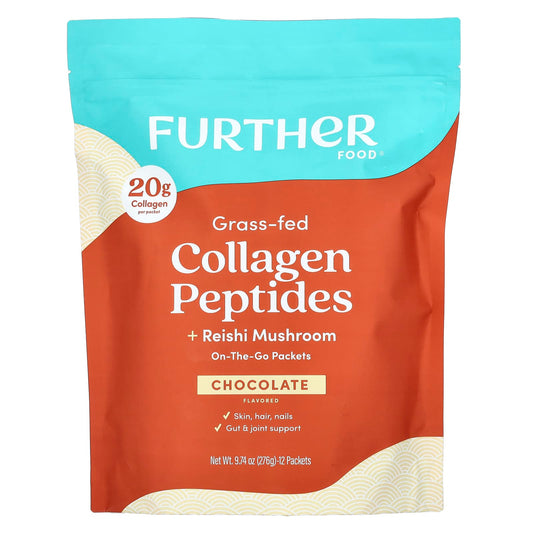 Further Food Grass-Fed Collagen Peptides + Reishi Mushroom Chocolate 12 Packets