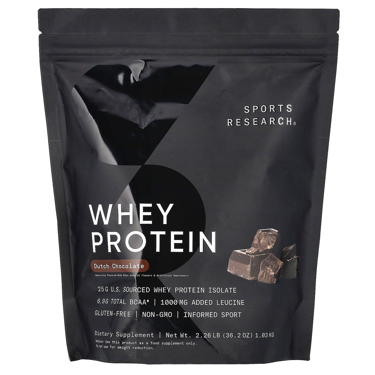 Sports Research Whey Protein, Dutch Chocolate, 1.03 kg (2.26 lb)