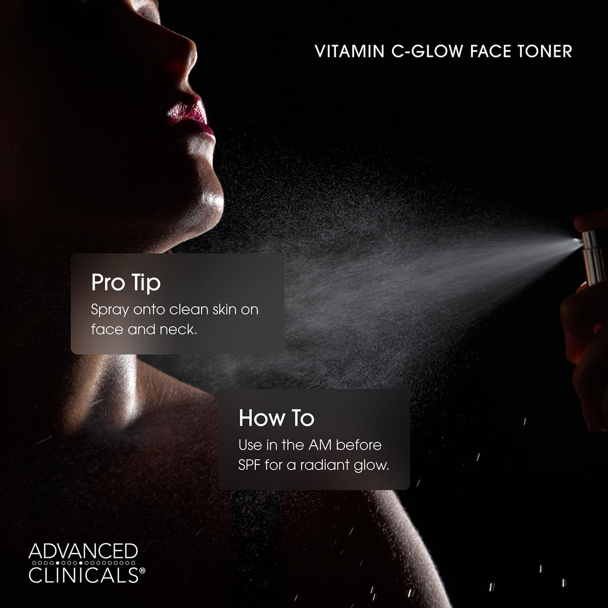 Advanced Clinicals C-Glow Vitamin C + Peptides Toner 237 ml (8 fl oz) - view 5