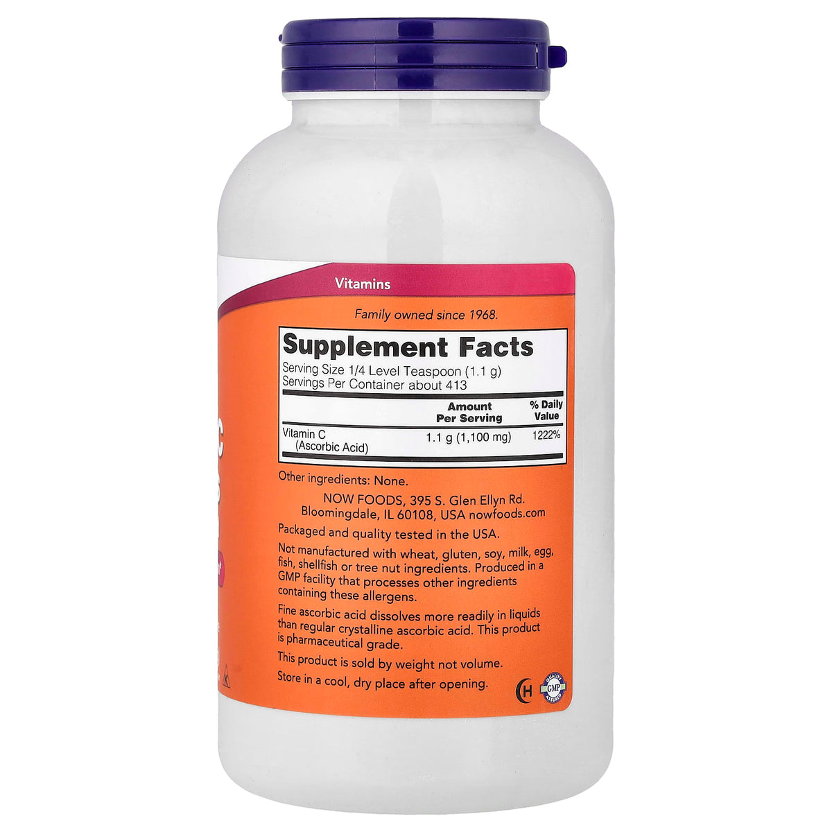 NOW Foods Vitamin C Crystals, 454 g (1 lb) - view 2