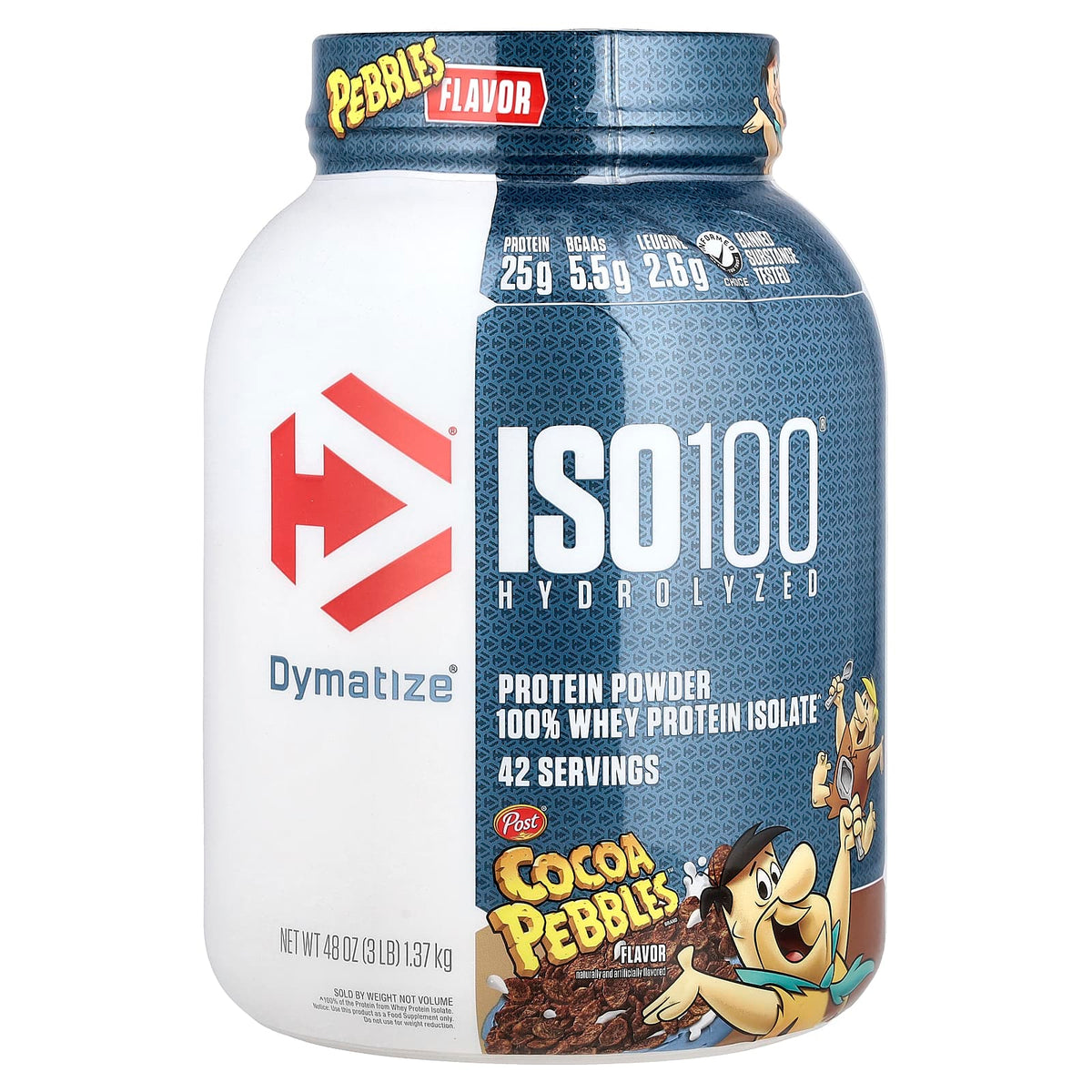 Dymatize ISO100 Hydrolyzed Whey Protein Isolate Cocoa Pebbles 1.37 kg (3 lb) — product view