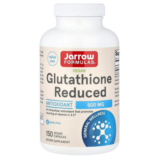 Jarrow Formulas Vegan Glutathione Reduced 500 mg, 150 Veggie Capsules