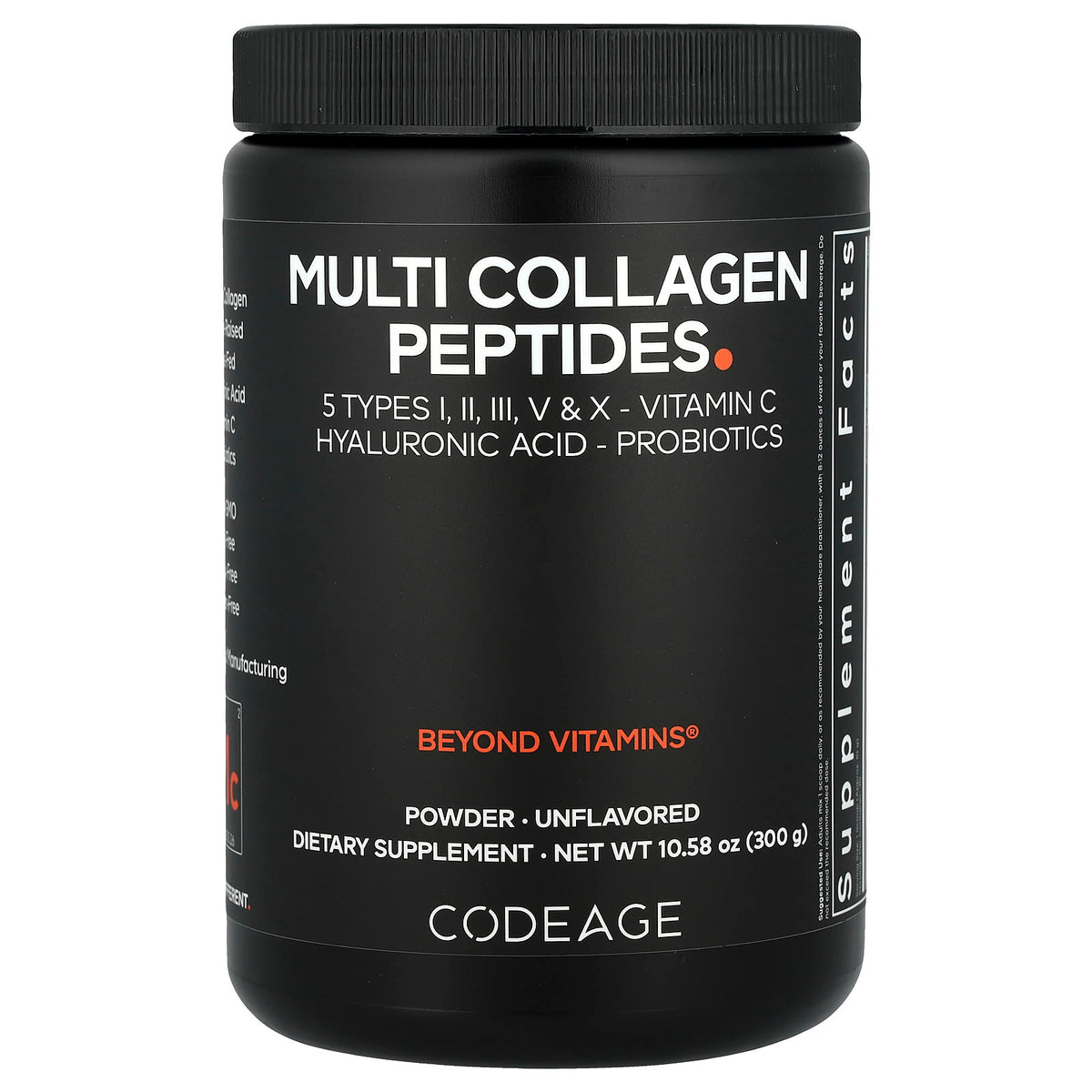 Codeage Multi Collagen Peptides Powder, Unflavoured, 300 g (10.6 oz) — product view