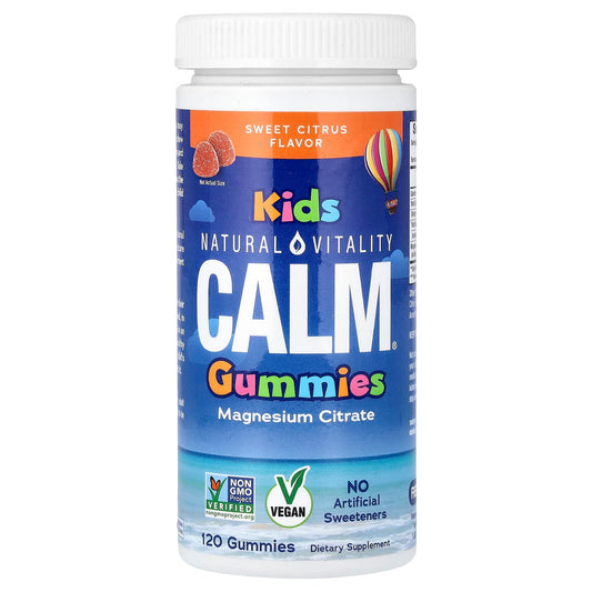 Natural Vitality CALM Kids Gummies, Sweet Citrus, 120 Gummies (83 mg per Gummy)