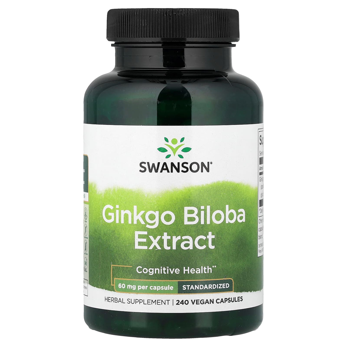 Swanson Vitamins Ginkgo Biloba Extract Standardized 60 mg, 240 Capsules