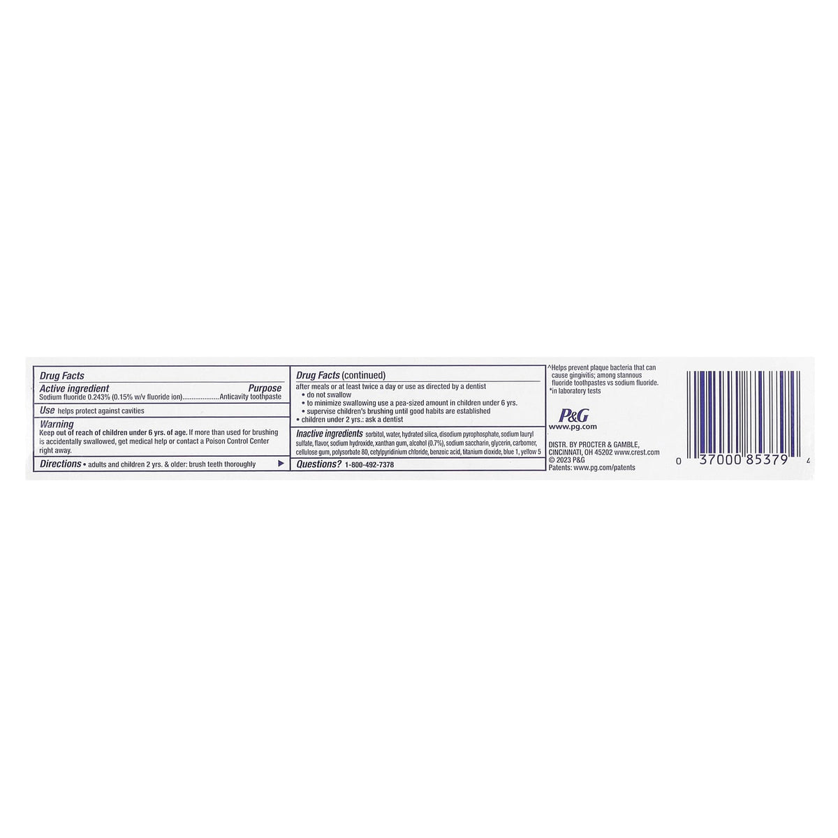 Crest + Scope Anticavity Fluoride Toothpaste, Minty Fresh Striped, Pack of 2 - view 3