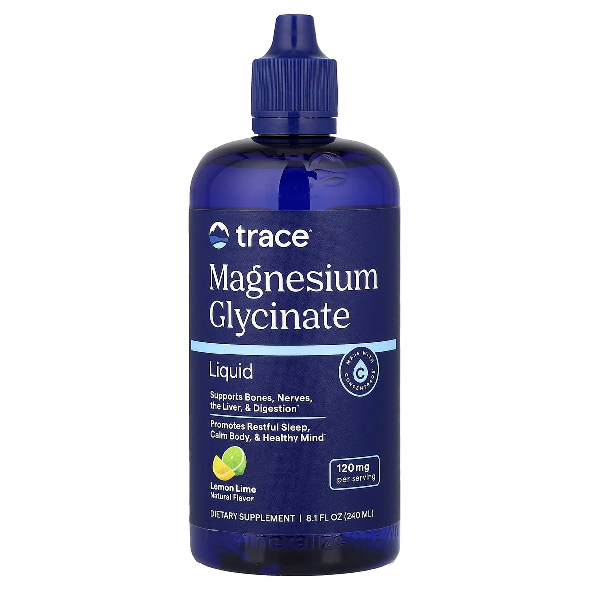 Trace Magnesium Glycinate Liquid, Lemon Lime, 240 ml (8 fl oz)