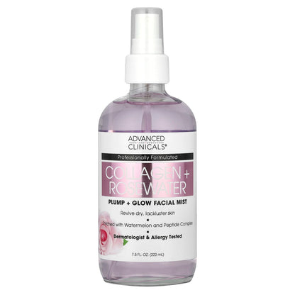 Advanced Clinicals Collagen + Rosewater Facial Mist 222 ml (7.5 fl oz)