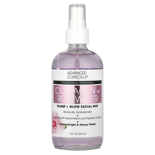 Advanced Clinicals Collagen + Rosewater Facial Mist 222 ml (7.5 fl oz)