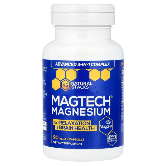 Natural Stacks MagTech Magnesium, 90 Vegan Capsules (66.6 mg per Capsule)