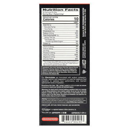 BPN Electrolytes Hydration Drink Mix Strawberry 30 Packets (5.2 g Each) - view 2