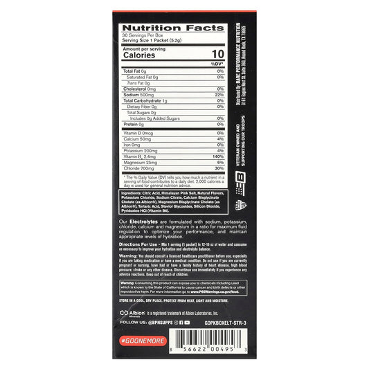 BPN Electrolytes Hydration Drink Mix Strawberry 30 Packets (5.2 g Each) - view 2