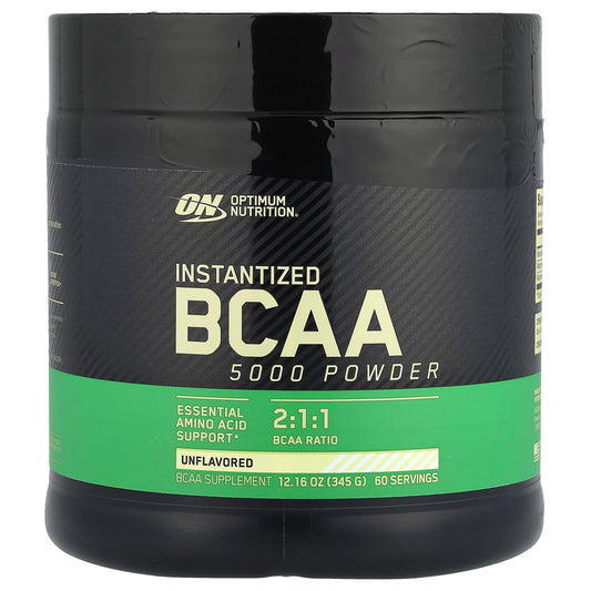 Optimum Nutrition Instantized BCAA 5000 Powder, Unflavored, 345 g (12.16 oz)