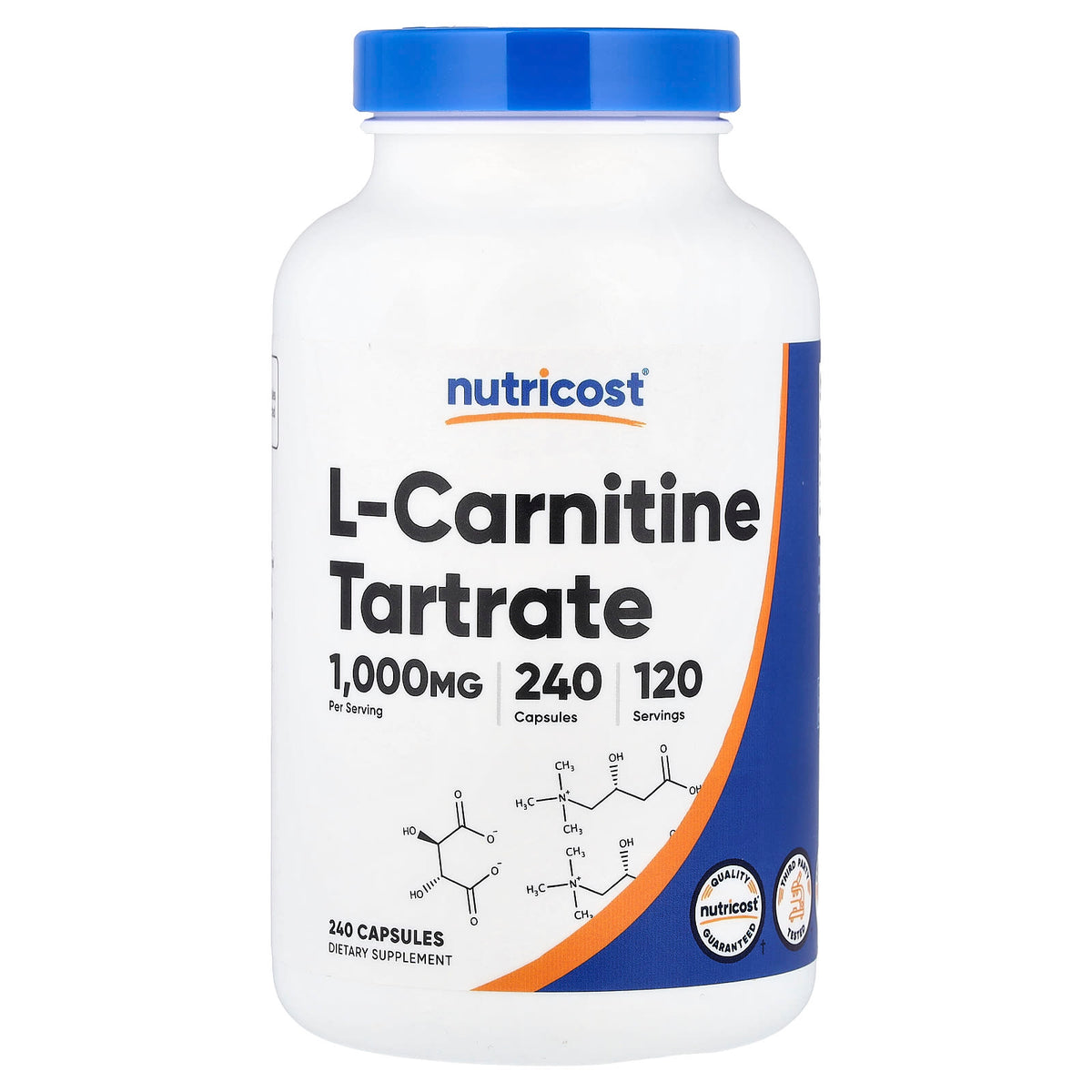 Nutricost L-Carnitine Tartrate, 500 mg per Capsule, 240 Capsules — product view