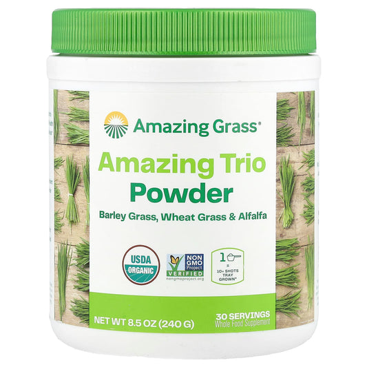 Amazing Grass Amazing Trio Powder, Barley Grass, Wheat Grass & Alfalfa, 240 g