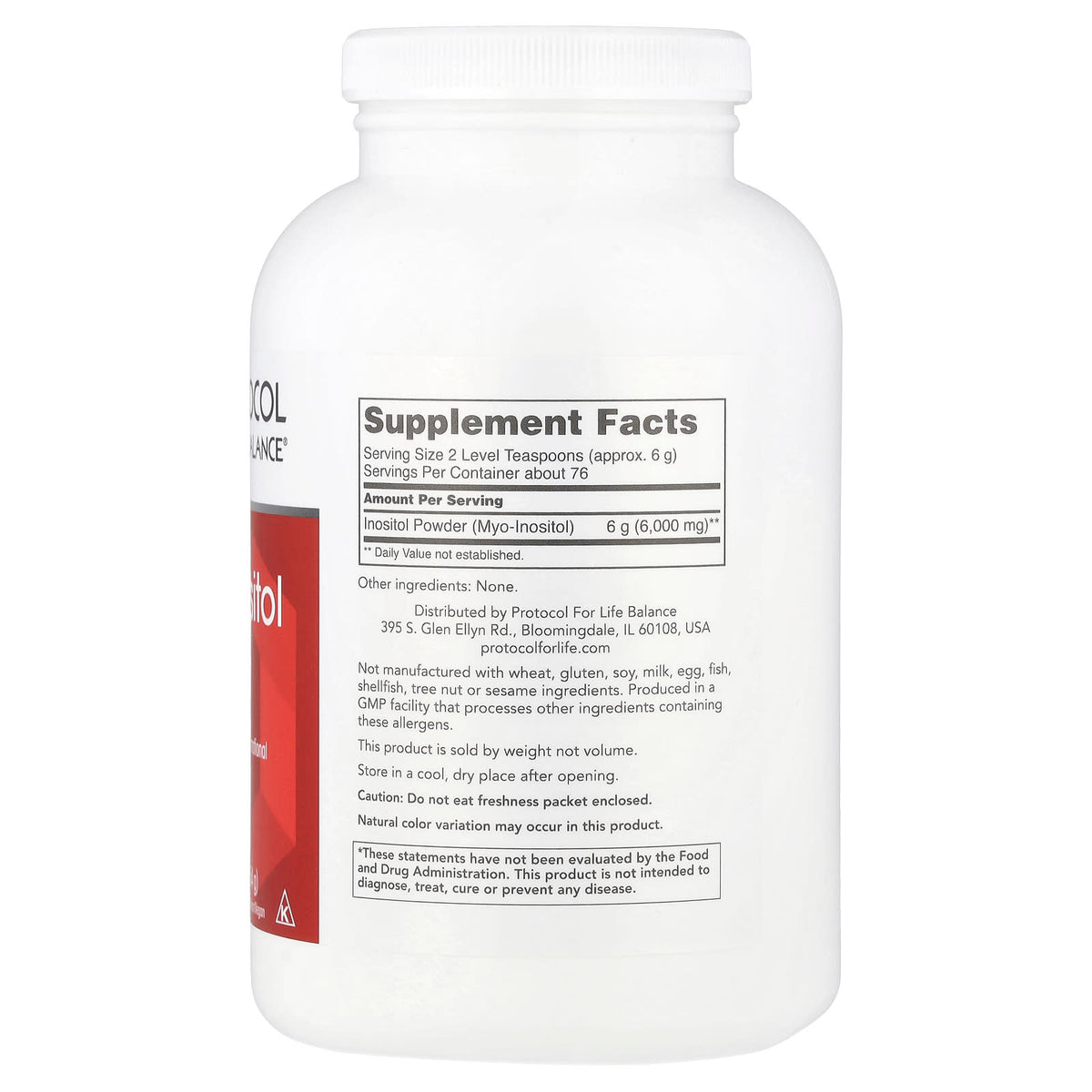 Protocol for Life Balance Myo-Inositol Powder, 454 g (1 lb) - view 2