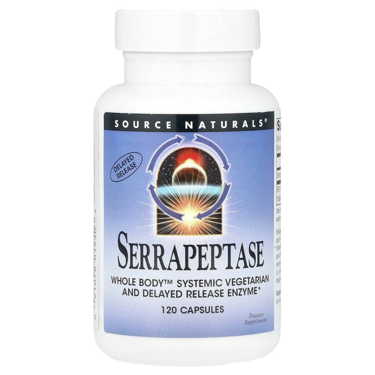 Source Naturals Serrapeptase, 120 Capsules (60,000 SPU per Capsule)
