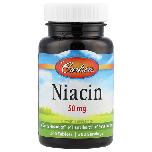 Carlson Niacin, 50 mg, 300 Tablets