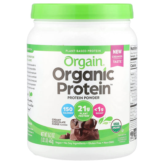 Orgain Organic Protein Powder, Creamy Chocolate Fudge, 462 g (1.02 lb)