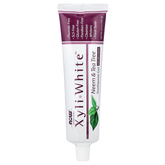 NOW Foods XyliWhite Toothpaste Gel, Neem & Tea Tree, Mint, 181 g