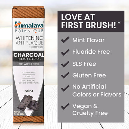 Himalaya Whitening Antiplaque Toothpaste, Charcoal + Black Seed Oil, Mint, 113 g - view 6