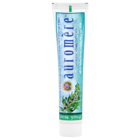 Auromere Ayurvedic Herbal Toothpaste, Fresh Mint, 117 g