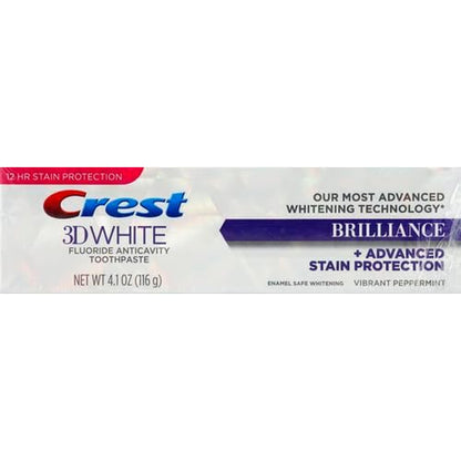 Crest 796913 3D White Brilliance Vibrant Peppermint Toothpaste, Pack of 2