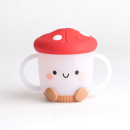 Itzy Ritzy Toddler Snack Cup with Silicone Lid, Mushroom