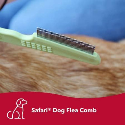 Coastal Pet Safari Dog Double Row Flea Comb - Helps Dry Skin - Dog Flea Comb for Flea Prevention and Detection in Pets with Short and Long Hair - One Size