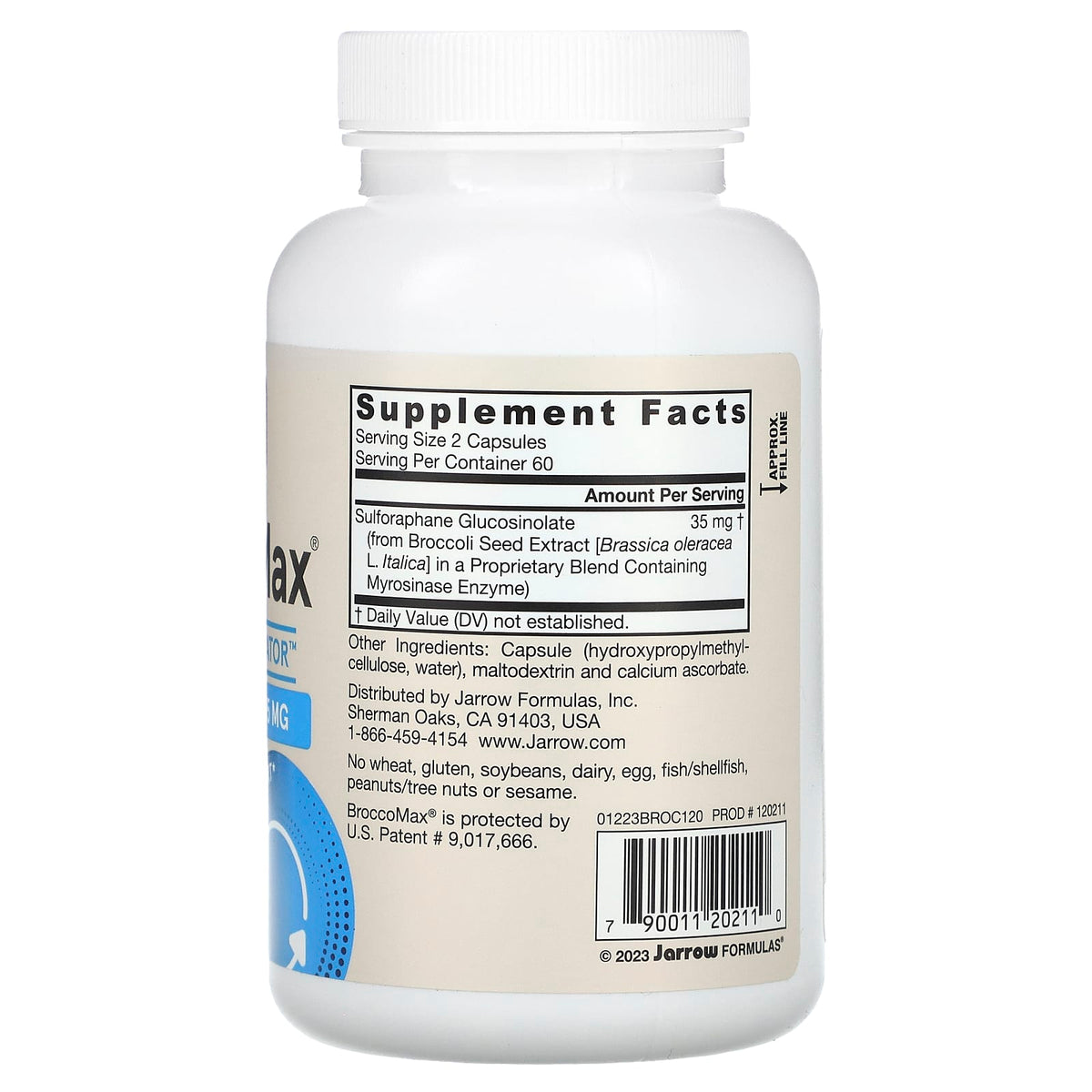 Jarrow Formulas Vegan BroccoMax, 120 Veggie Capsules (17.5 mg per Capsule) — alternate product view