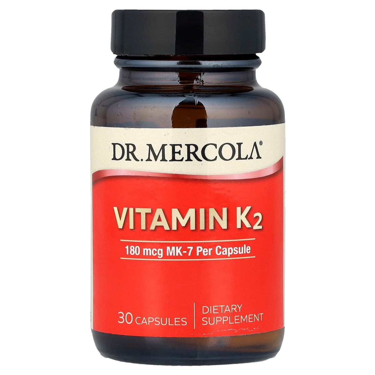 Dr. Mercola Vitamin K2, 180 mcg, 30 Capsules — product view