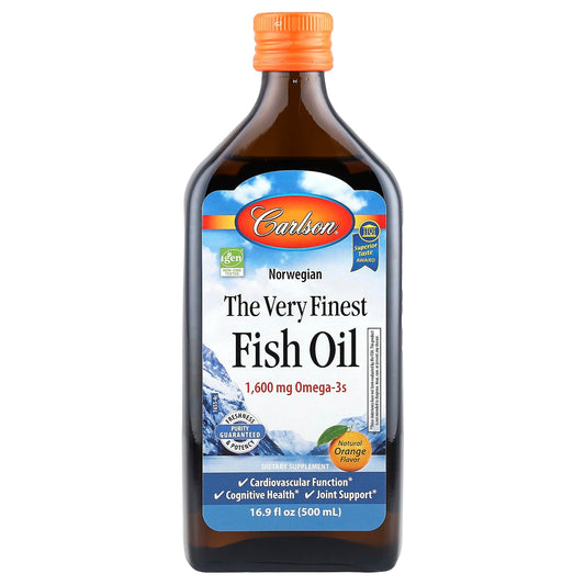 Carlson Norwegian The Very Finest Fish Oil, Natural Orange, 500 ml (16.9 fl oz)