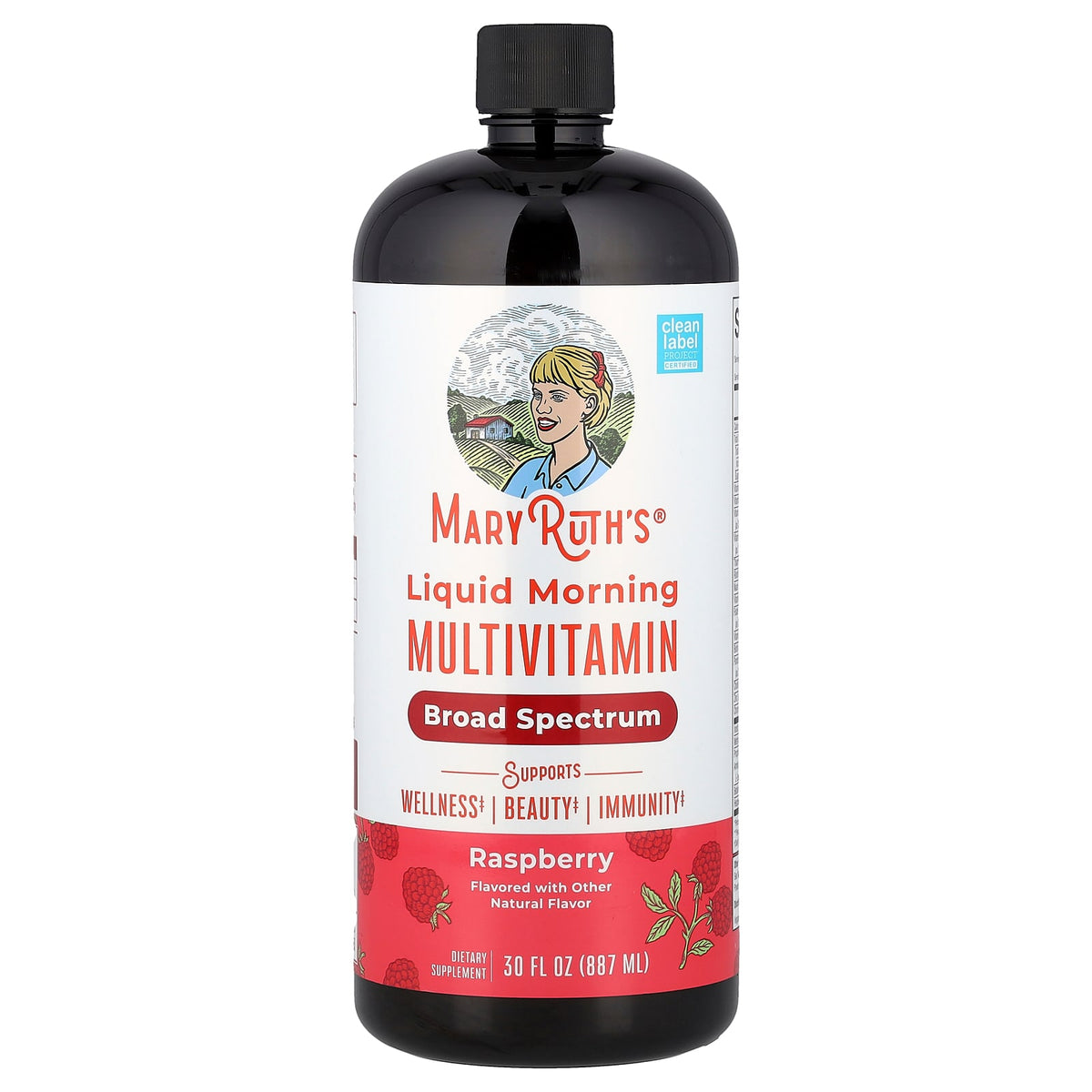 MaryRuth's Liquid Morning Multivitamin, Raspberry, 887 ml (30 fl oz) — product view
