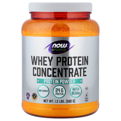 NOW Foods Sports Whey Protein Concentrate Powder, Unflavoured, 680 g (1.5 lb)