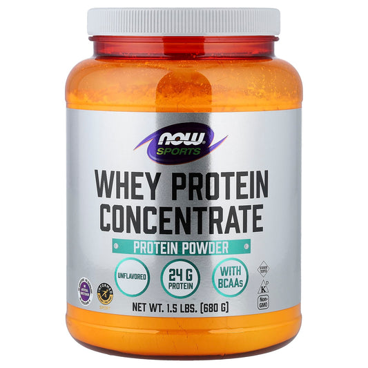 NOW Foods Sports Whey Protein Concentrate Powder, Unflavoured, 680 g (1.5 lb)
