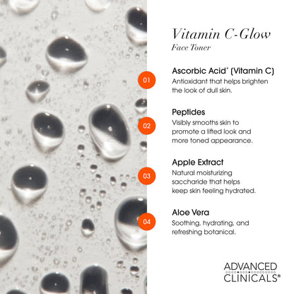 Advanced Clinicals C-Glow Vitamin C + Peptides Toner 237 ml (8 fl oz) - view 6
