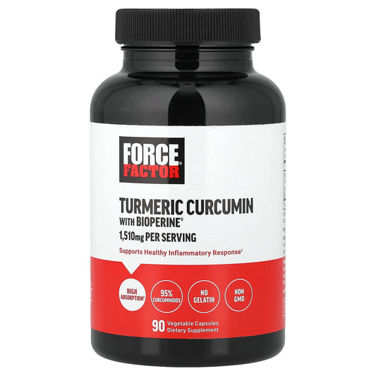 Force Factor Turmeric Curcumin with BioPerine, 90 Vegetable Capsules