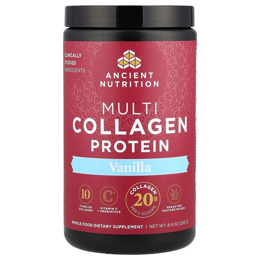 Ancient Nutrition Multi Collagen Protein, Vanilla, 252 g (8.9 oz)