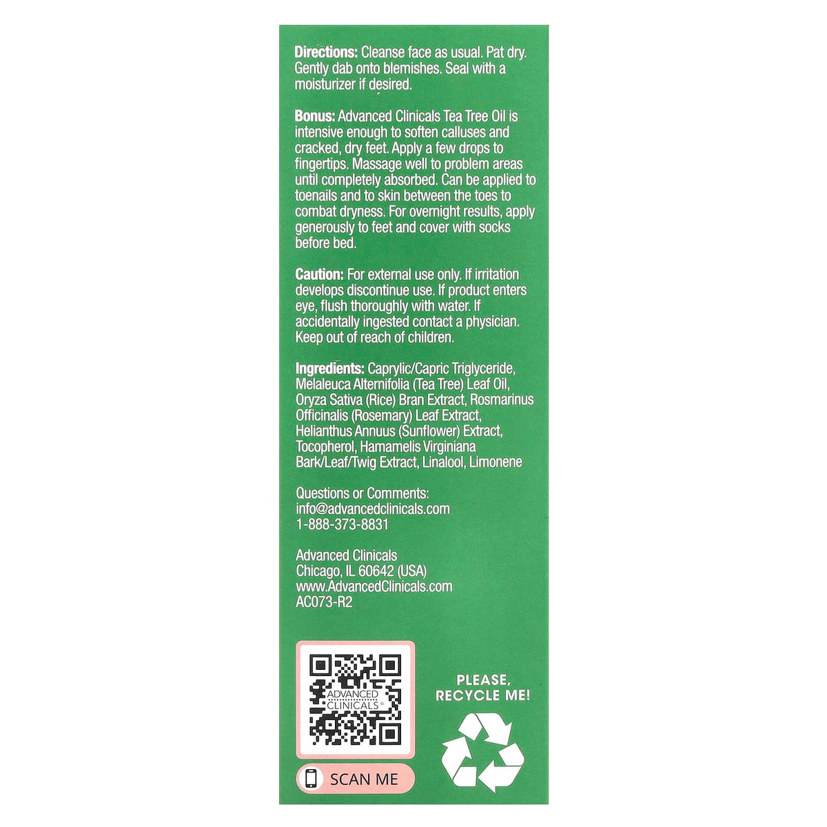 Advanced Clinicals Tea Tree Oil 53 ml (1.8 fl oz) - view 3