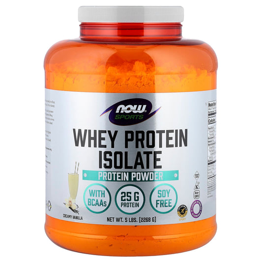 NOW Foods Sports Whey Protein Isolate, Creamy Vanilla, 2.27 kg (5 lb)