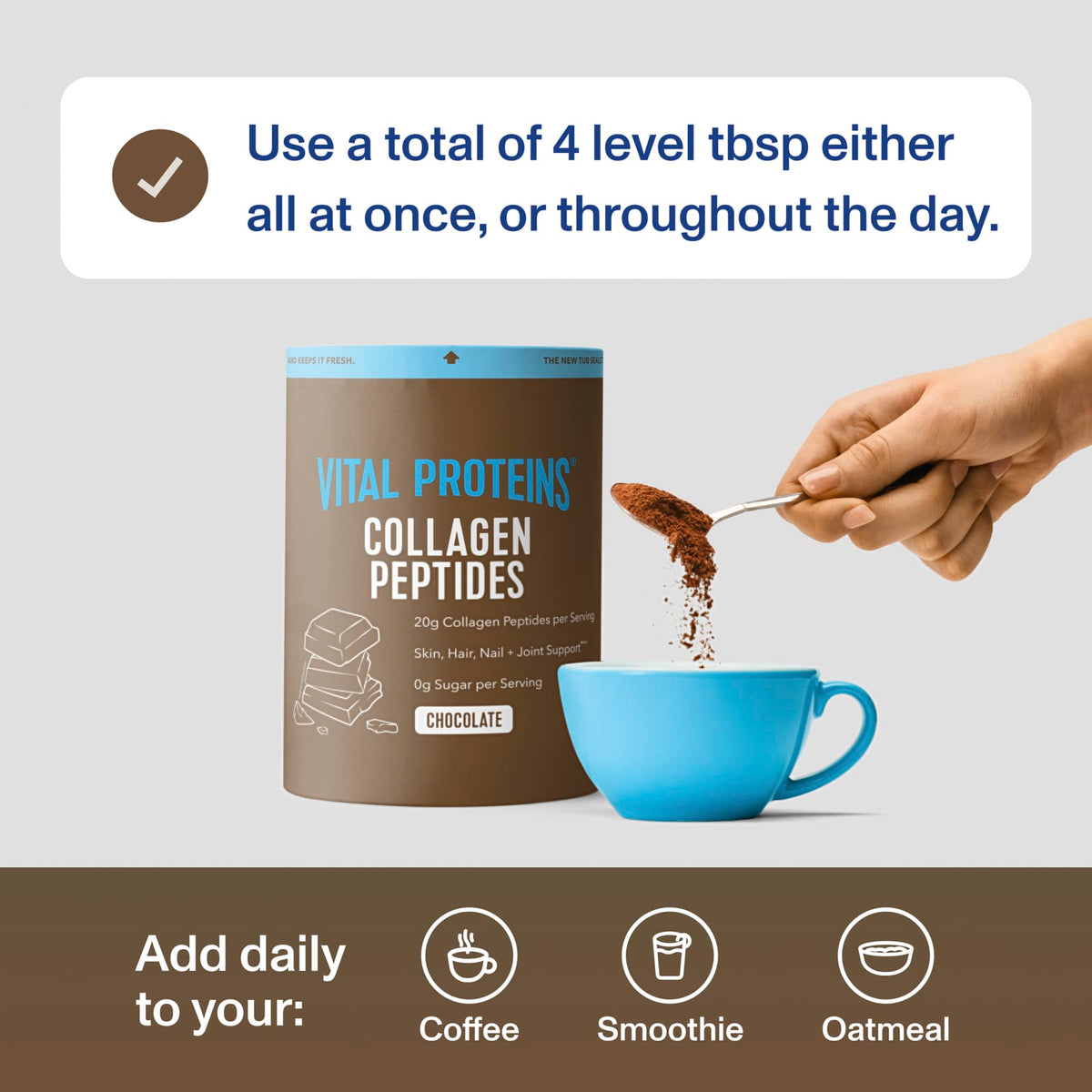 Vital Proteins Collagen Peptides Chocolate 761 g (26.8 oz) - view 3