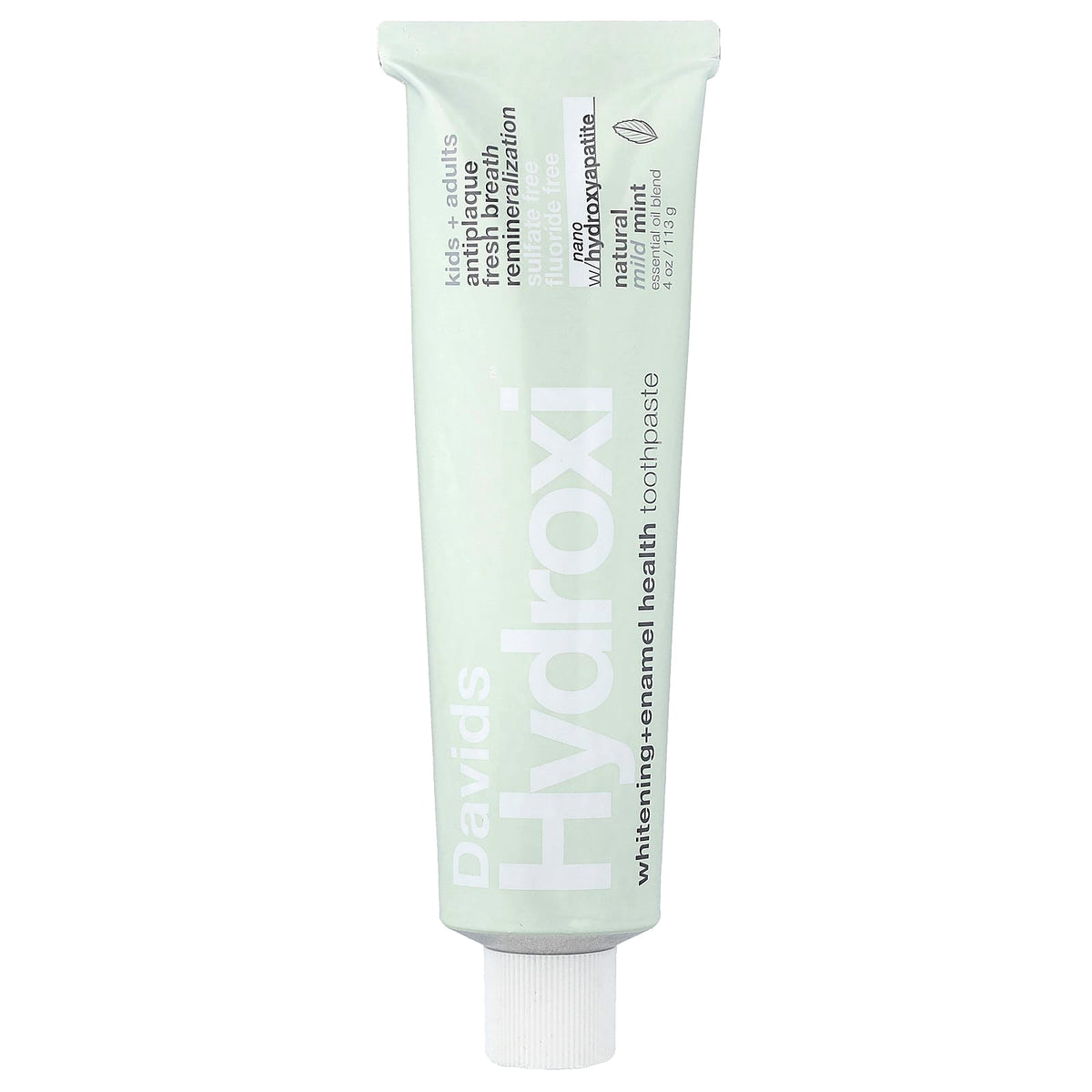Davids Hydroxi Whitening + Enamel Health Toothpaste, Natural Mild Mint, 113 g — product view