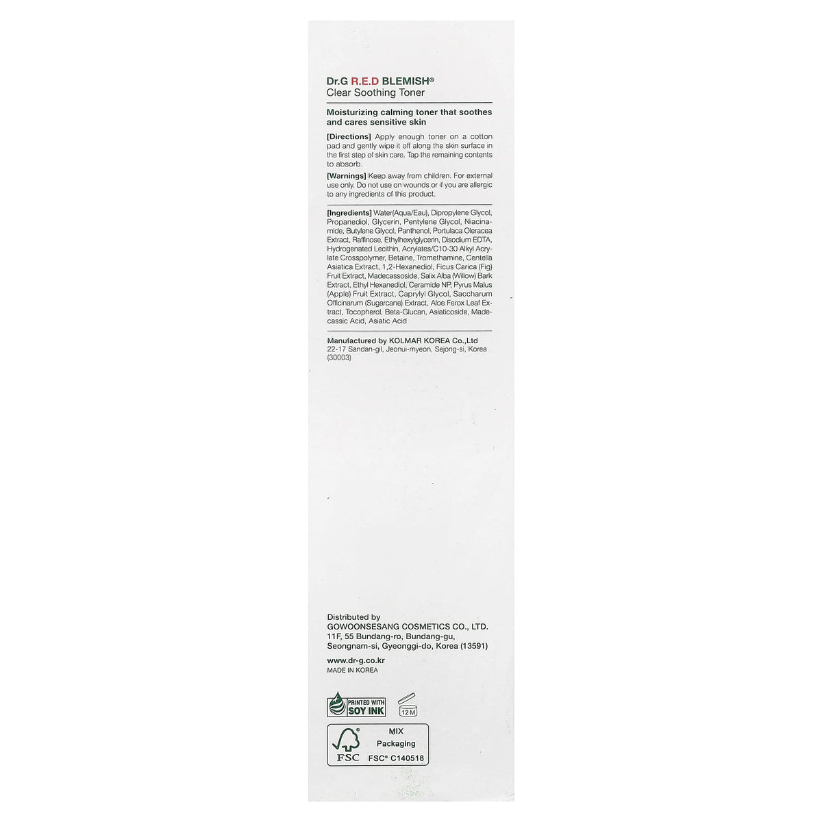 Dr. G R.E.D Blemish Clear Soothing Toner for Sensitive Skin, 300 ml - view 3