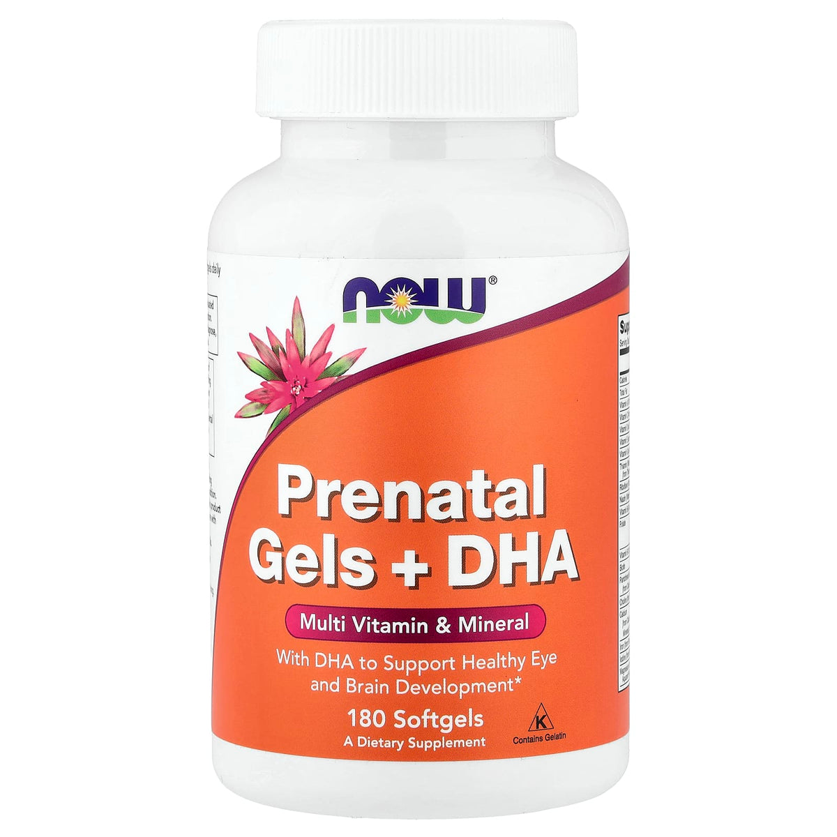 NOW Foods Prenatal Gels + DHA, 180 Softgels
