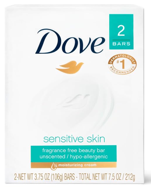 Dove Sensitive Beauty Bar Soap, 3.75 oz, 24 Bars