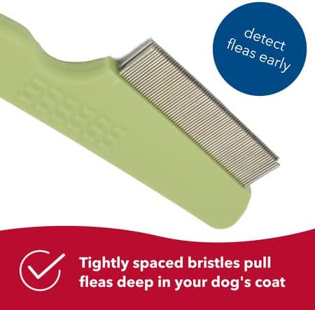 Coastal Pet Safari Dog Double Row Flea Comb - Helps Dry Skin - Dog Flea Comb for Flea Prevention and Detection in Pets with Short and Long Hair - One Size