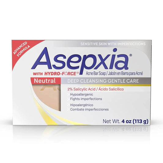 Asepxia Deep Cleansing Gentle Care Acne Treatment Hypoallergenic Bar Soap with Salicylic Acid, 4 Ounce