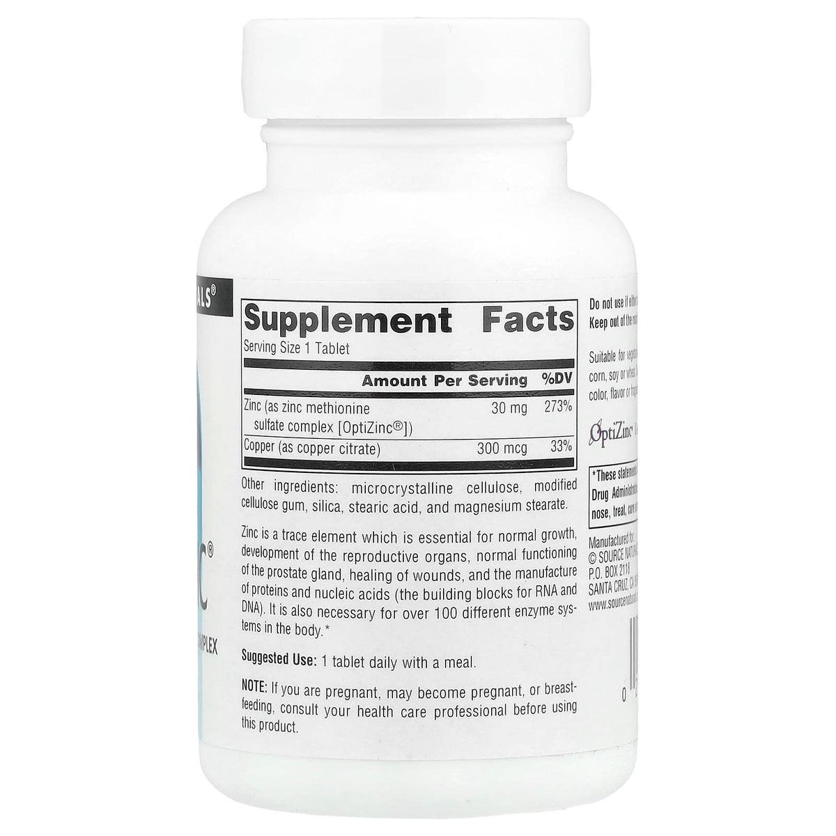 Source Naturals OptiZinc, 240 Tablets - view 2